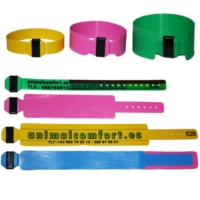 Collar DuraComfort Personalizado - 3.8 cm. de ancho Collares identificativos anchos de poliuretano en colores amarillo, rosa, verde, azul y sus formatos planos