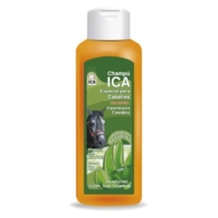 Champú ICA para caballos con Aloe Vera Bote de champú ICA para caballos con aloe vera y biotina en formato de 750 ml con etiqueta verde y naranja