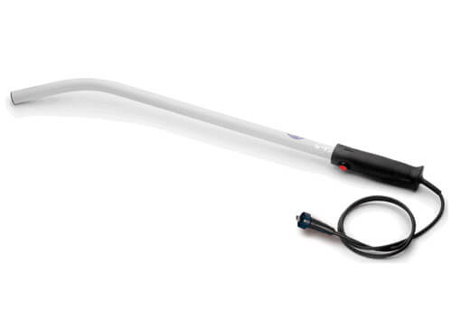 Lector de microchip Gesreader de AnimalComfort con mango ergonómico negro y vara larga blanca para identificación animal