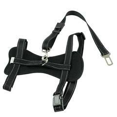 Arnés de seguridad para perros Ibañez de color negro con cinturón para coche fabricado en poliéster resistente