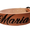 Collar de cuero legítimo personalizado para ganado Collar de cuero legítimo personalizado para ovejas y cabras con nombre grabado en color marrón natural