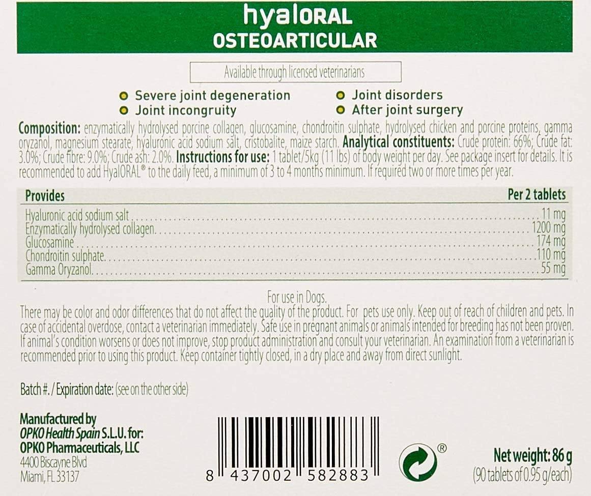 Hyaloral complemento alimentico para perros de razas pequeñas y medianas